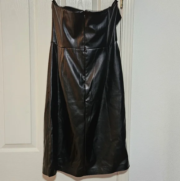 White House Black Market Faux-Leather Sheath Dress size 16 - Picture 3 of 3